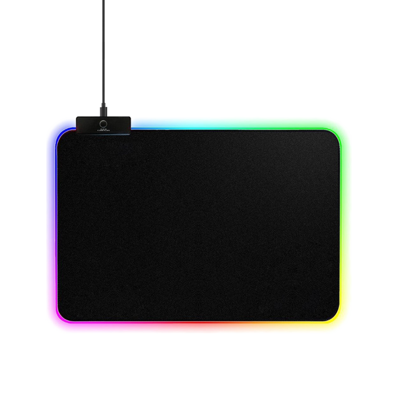 350x250x3mm RGB Gaming Mouse Pad USB Colorful LED Light Cool Mouse Mat Black